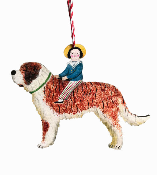 Saint Bernard Wooden Hanging Decoration