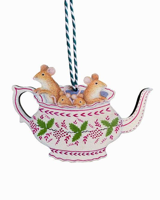 Tea Time Wooden Hanging Decoration
