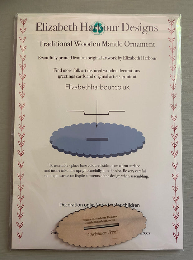 Christmas Tree  Wooden Mantle Ornament