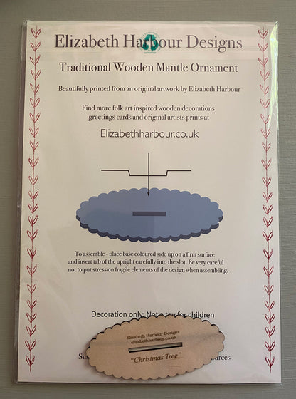 Christmas Tree  Wooden Mantle Ornament