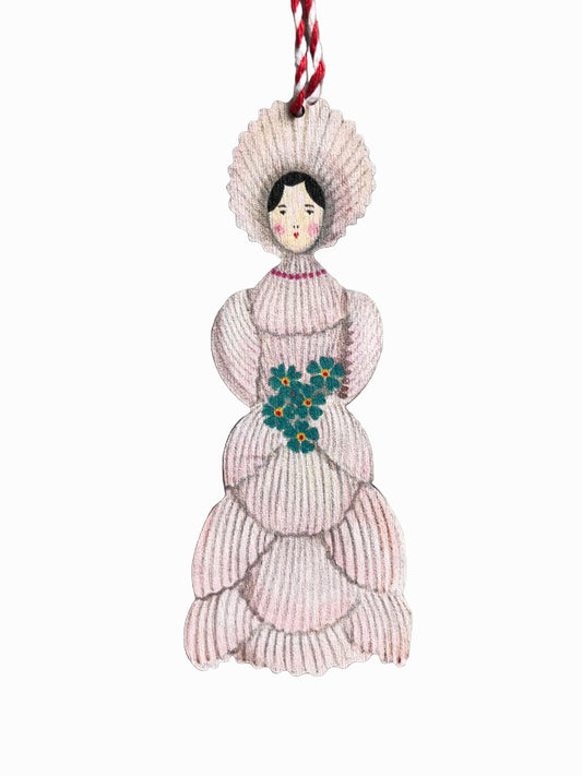 Miss Cockleshell Wooden Hanging Decoration