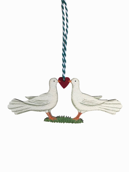 Love Doves Wooden Hanging Decoration