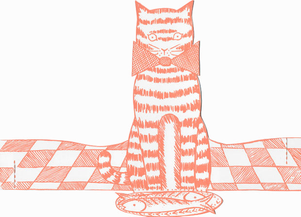 Stand-up Mackerel Cat Card
