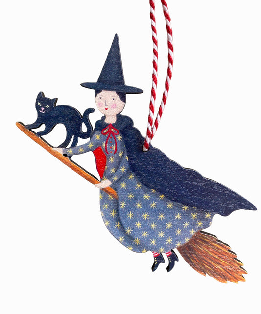 Moonlight Witch Wooden Hanging Decoration