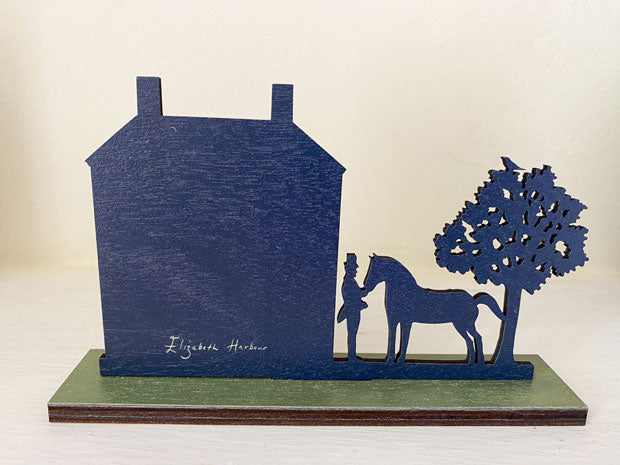 Morning Visit  Wooden Mantle Ornament