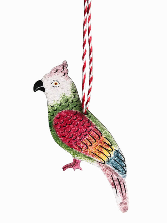 Polly the Parrot Wooden Hanging Decoration