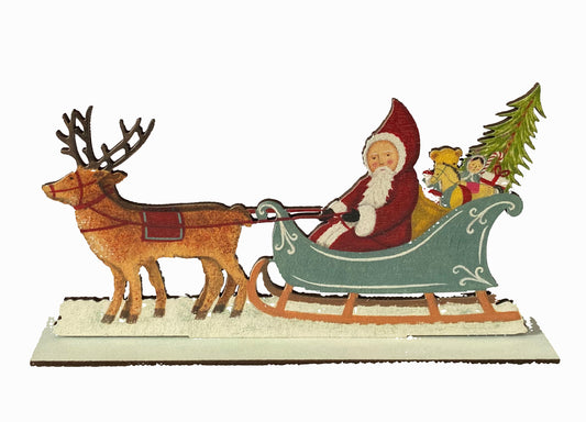Sleighride  Wooden Mantle Ornament