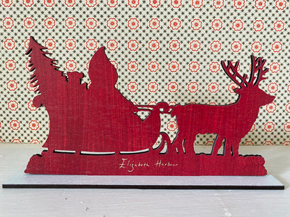 Sleighride  Wooden Mantle Ornament