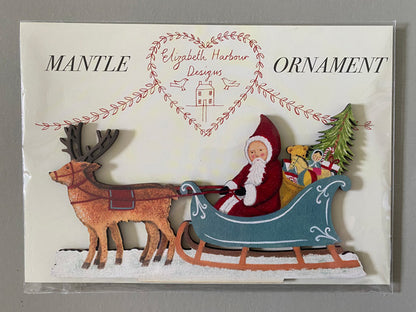 Sleighride  Wooden Mantle Ornament