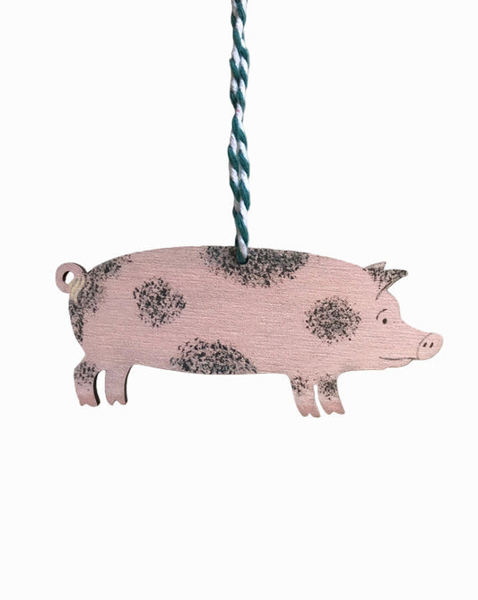 Pig Wooden Hanging Decoration