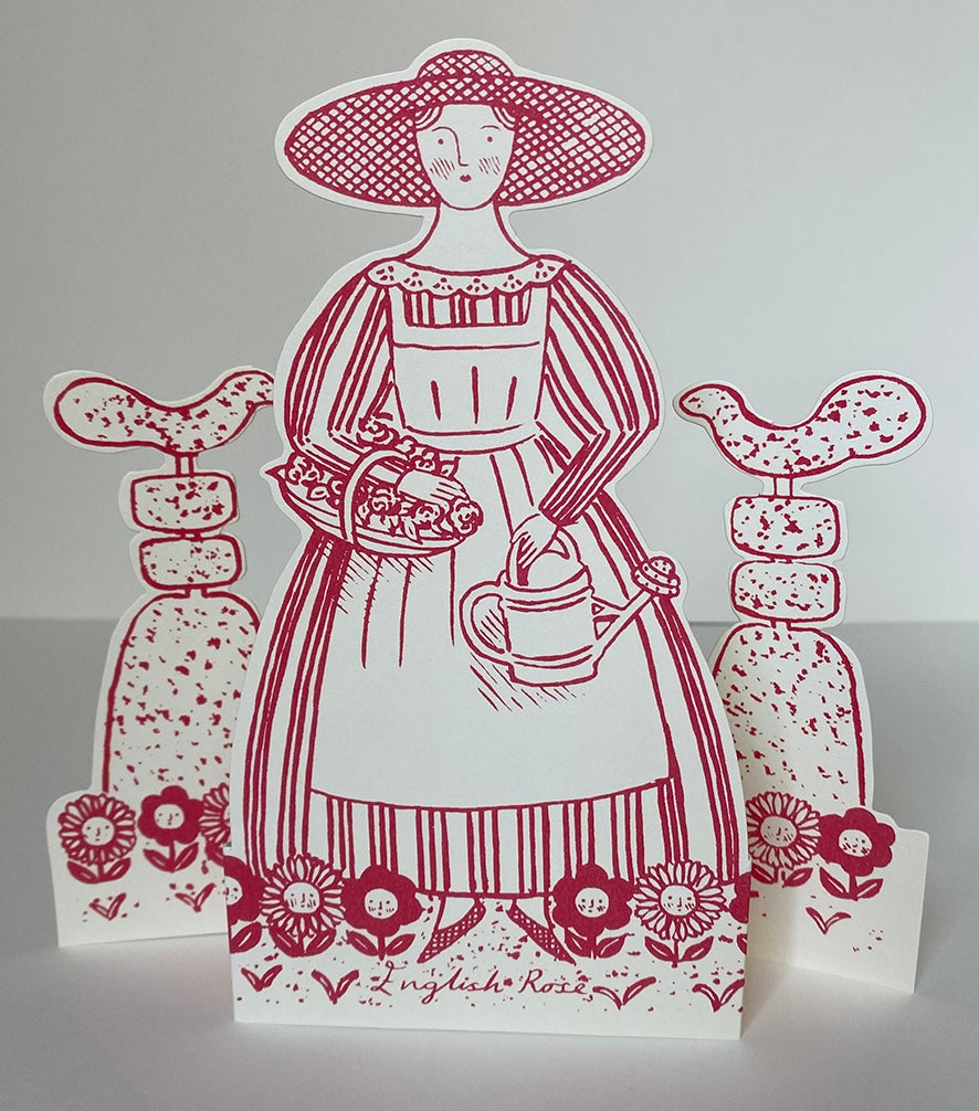 Stand-up English Rose Card