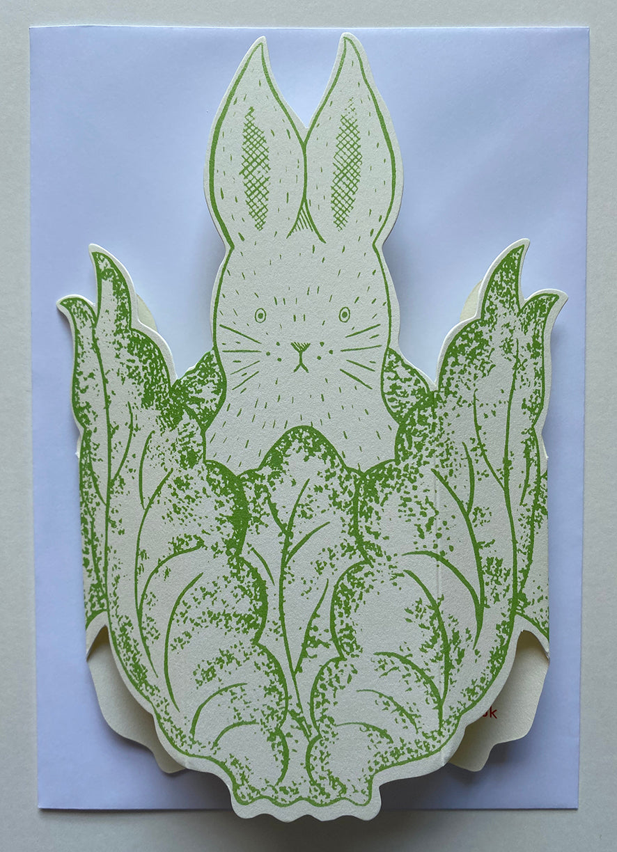 Stand-up Rabbit in Lettuce Card