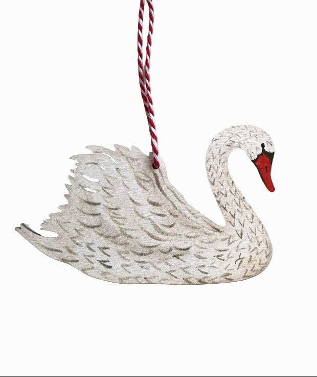 Swan Wooden Hanging Decoration