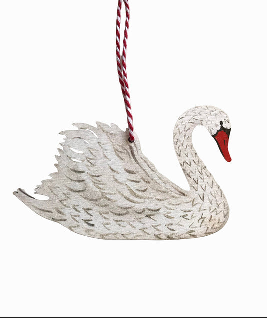 Swan Wooden Hanging Decoration