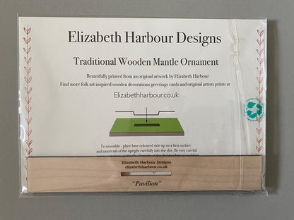 Pavilion  Wooden Mantle Ornament