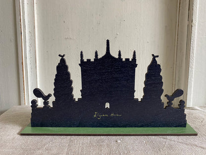 Pavilion  Wooden Mantle Ornament