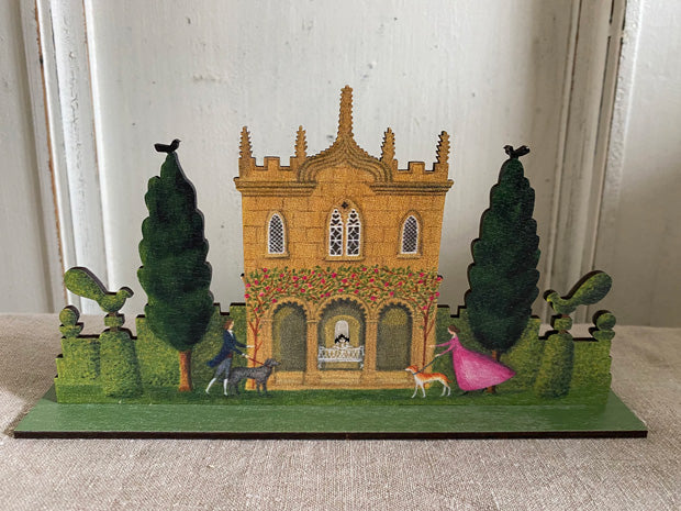 Pavilion  Wooden Mantle Ornament