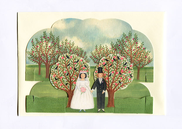 Wedding Couple Diorama Greetings Card