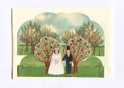 Wedding Couple Diorama Greetings Card